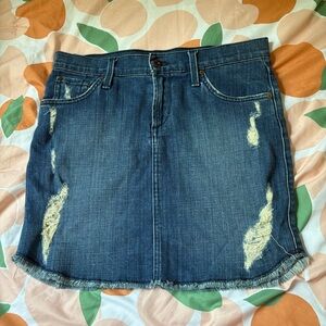 James Jeans Daisy Distressed Denim Mini Skirt